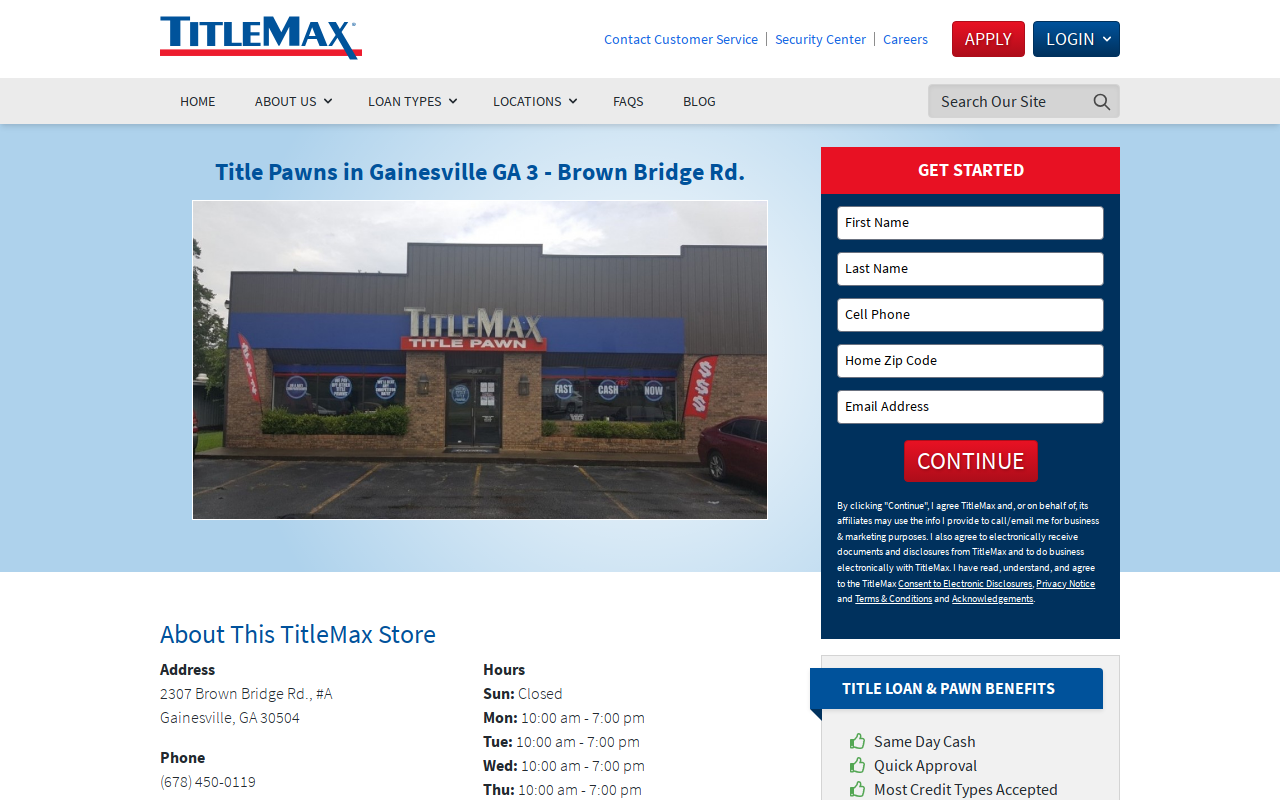 TitleMax Title Pawns website preview