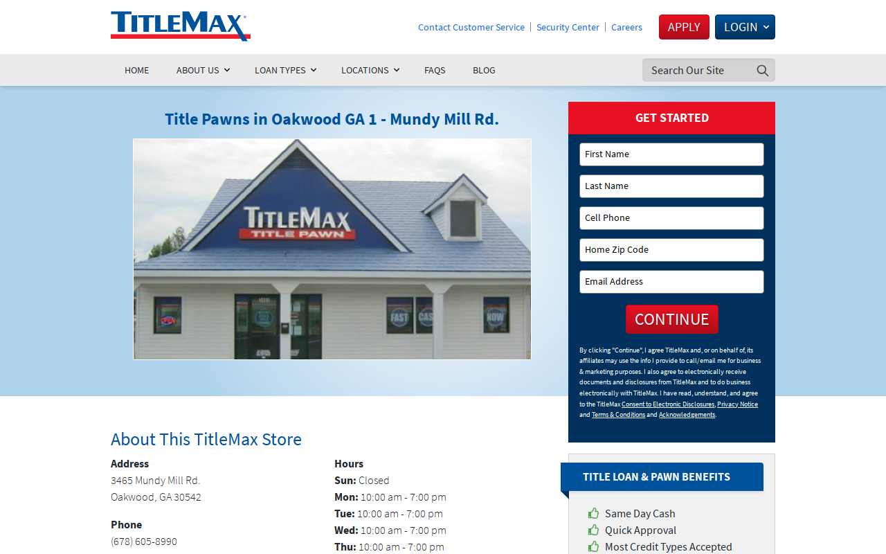 TitleMax Title Pawns website preview