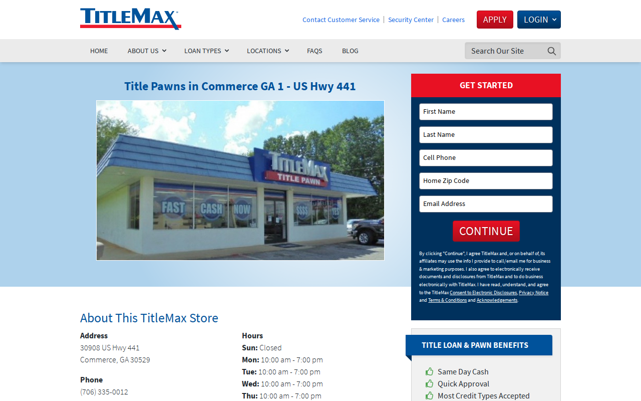 TitleMax Title Pawns website preview