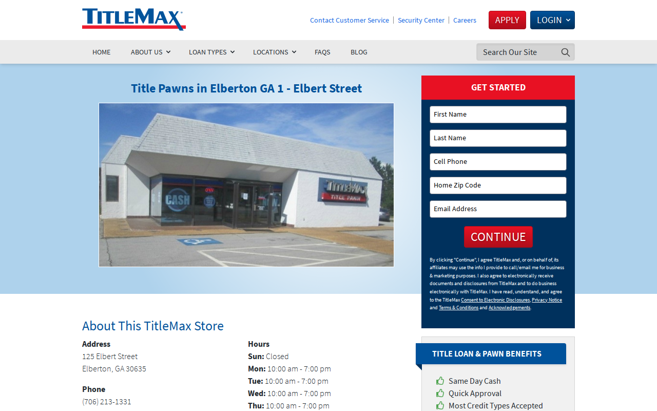 TitleMax Title Pawns website preview