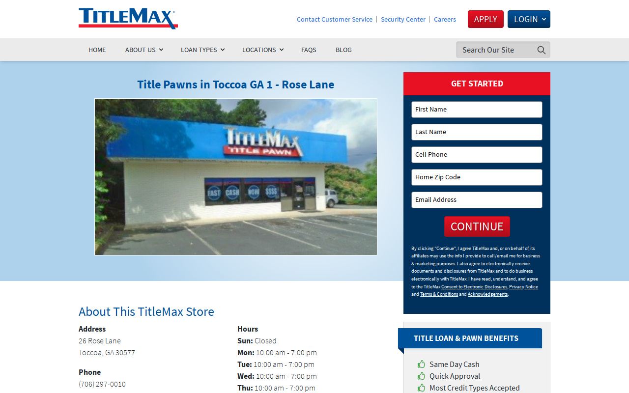 TitleMax Title Pawns website preview