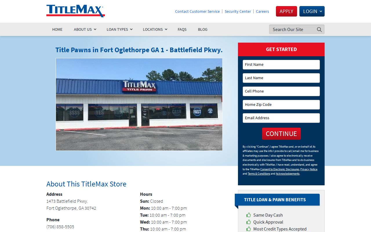 TitleMax Title Pawns website preview