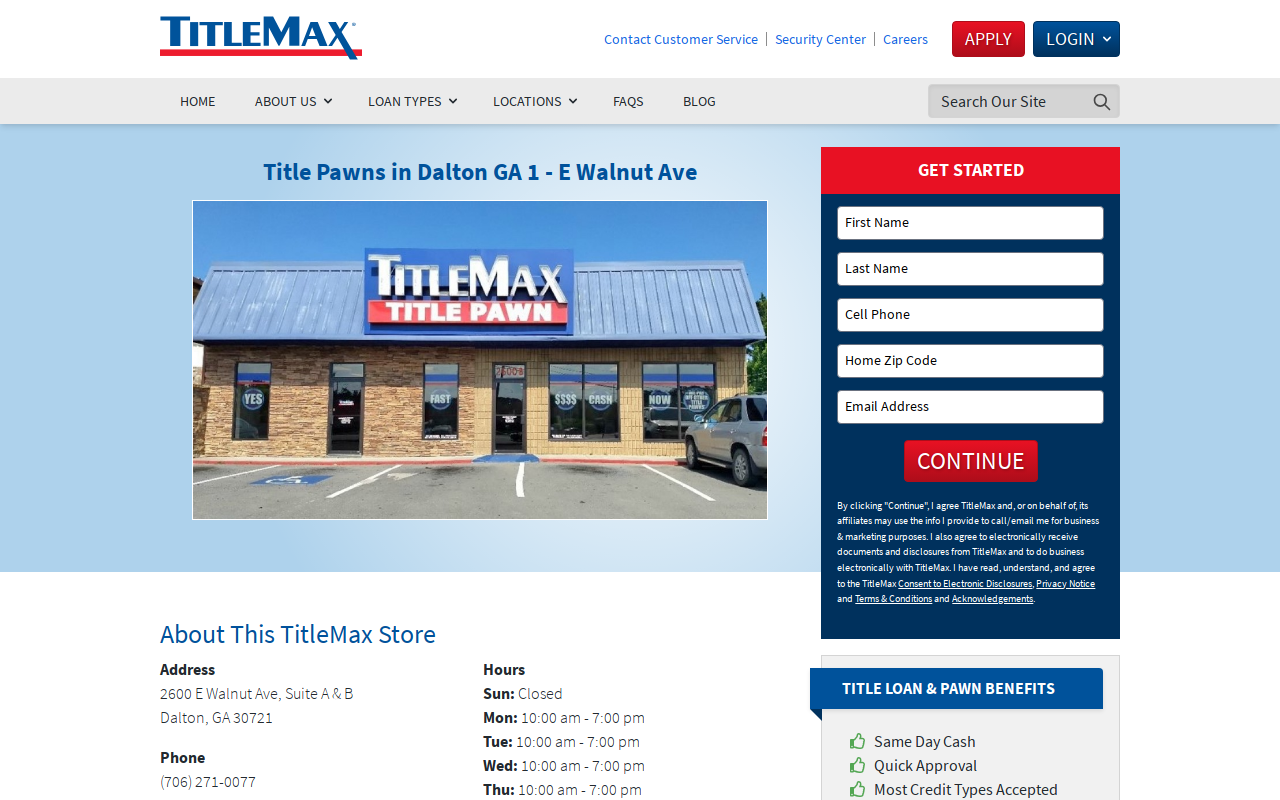 TitleMax Title Pawns website preview