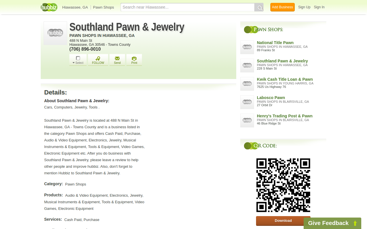 Southland Pawn & Jewelry website preview