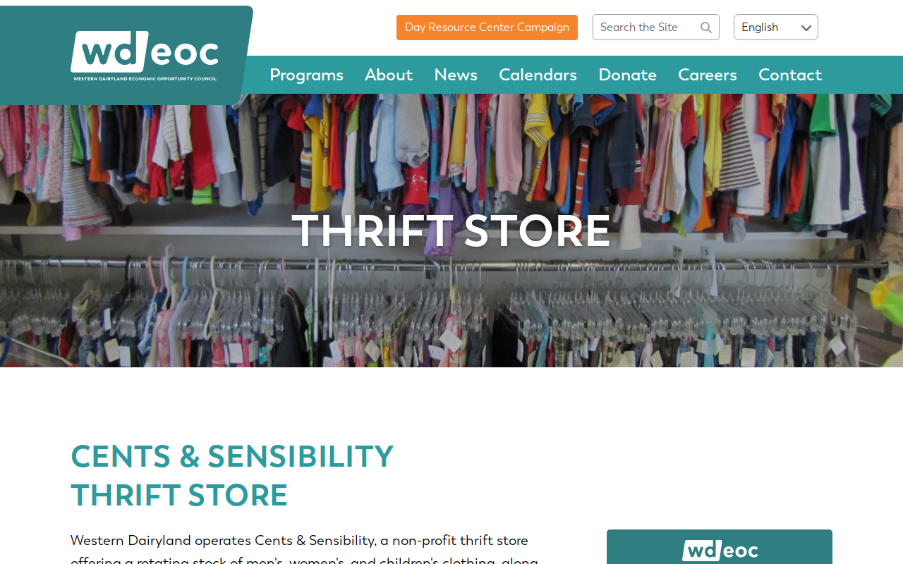 Cents and Sensibility Thrift Store website preview