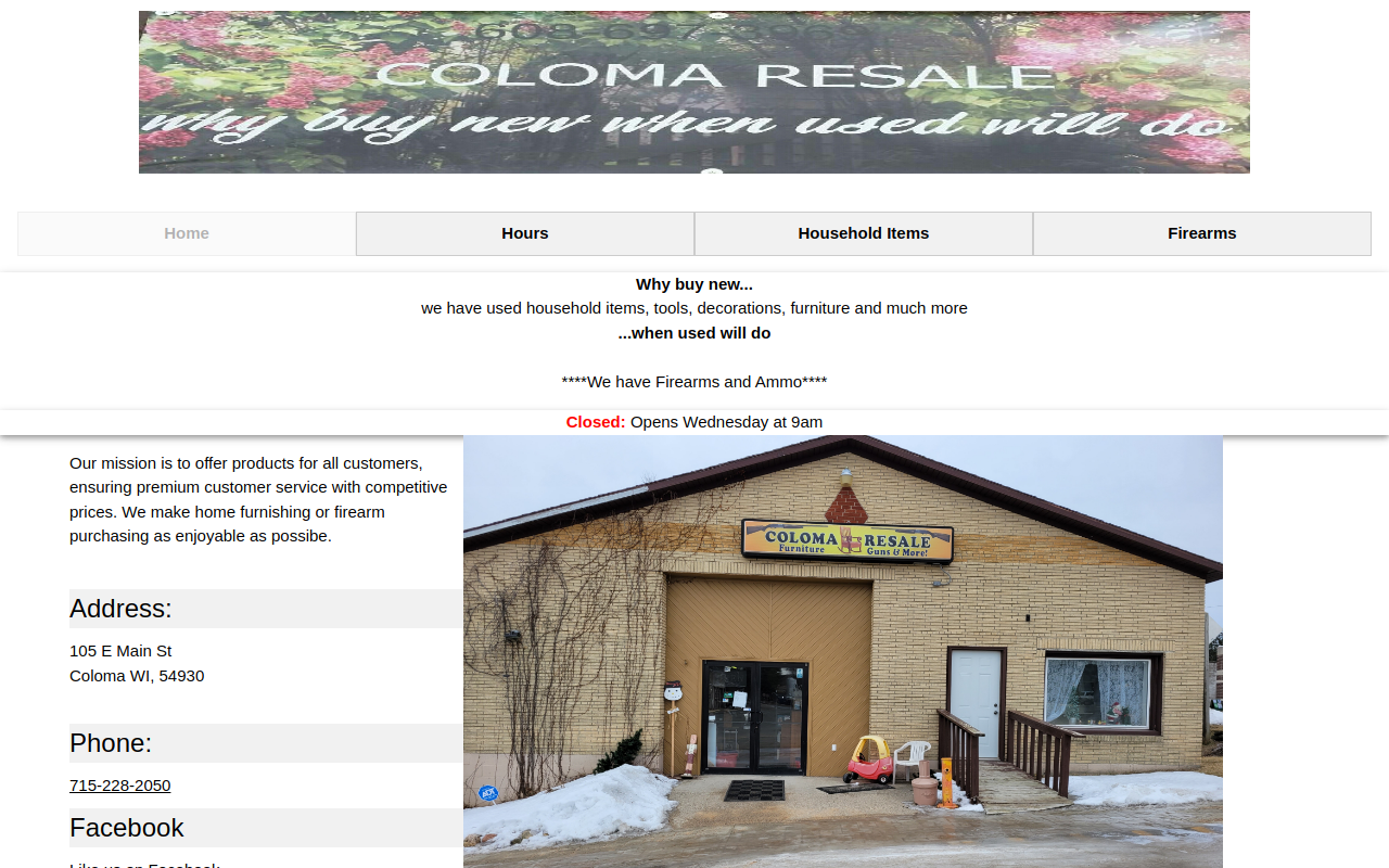 Coloma Resale website preview