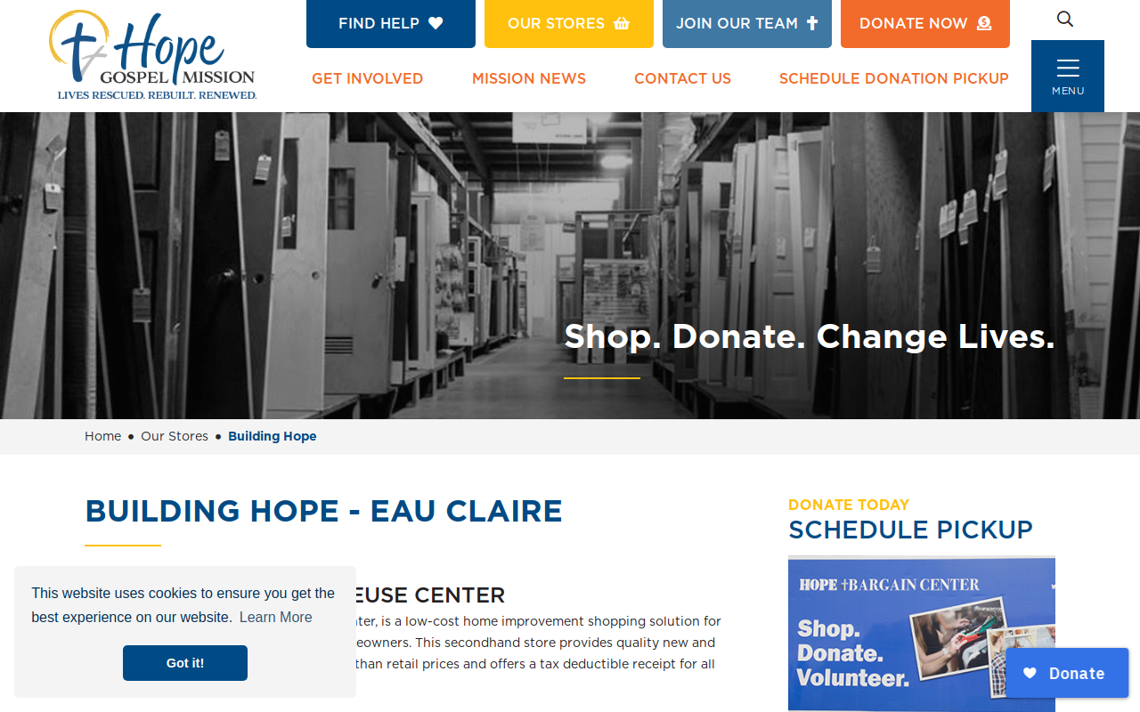 Building Hope website preview