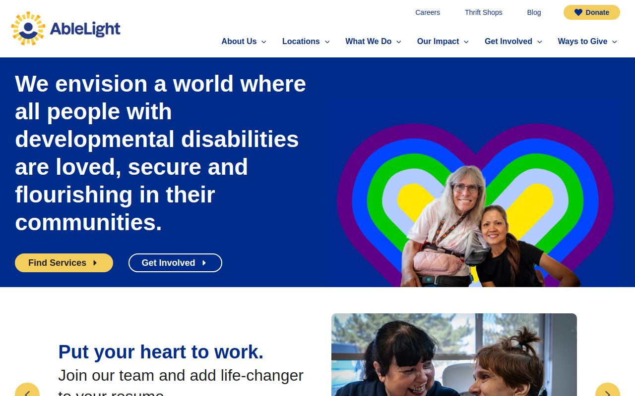 AbleLight Thrift Shop website preview