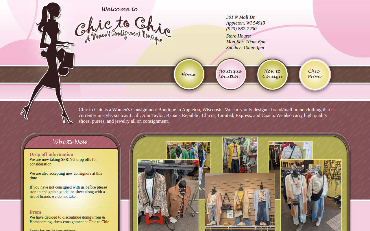 Chic to Chic Consignment website preview
