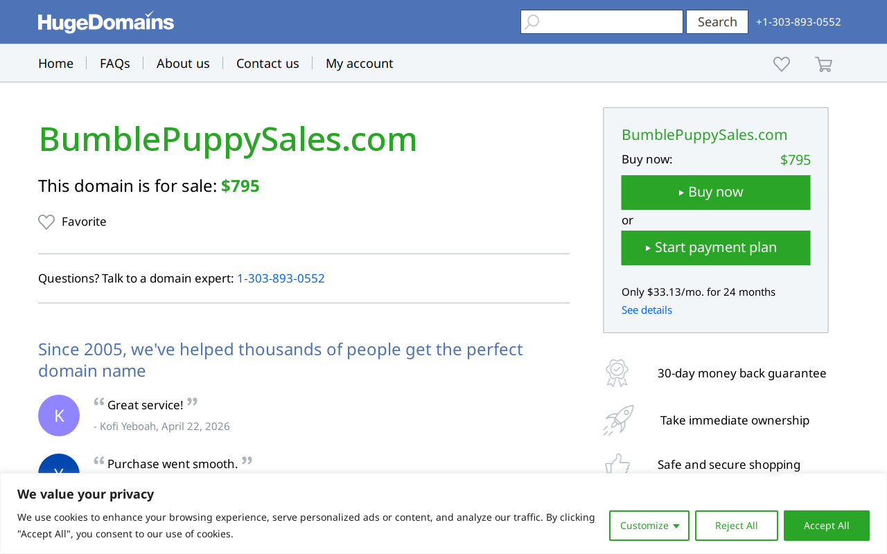 Bumble Puppy Estate Sales website preview