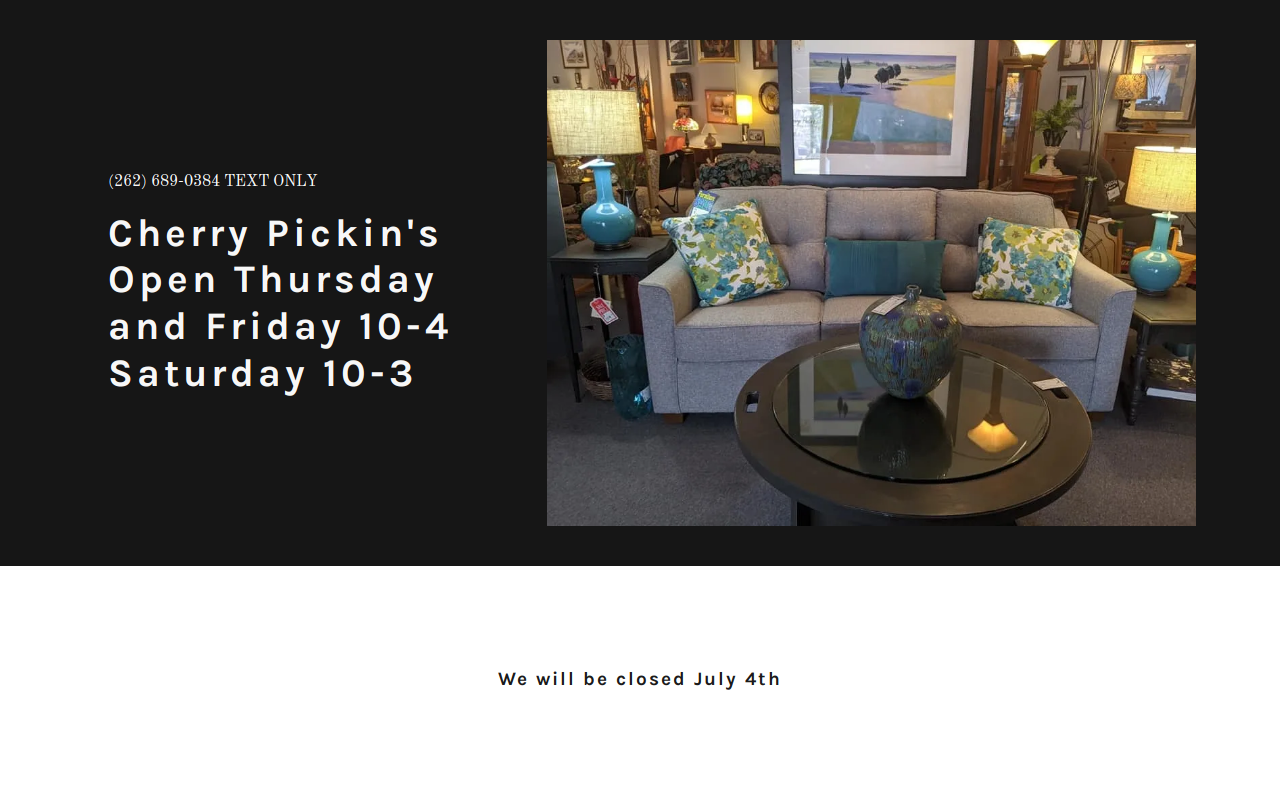 Cherry Pickins website preview