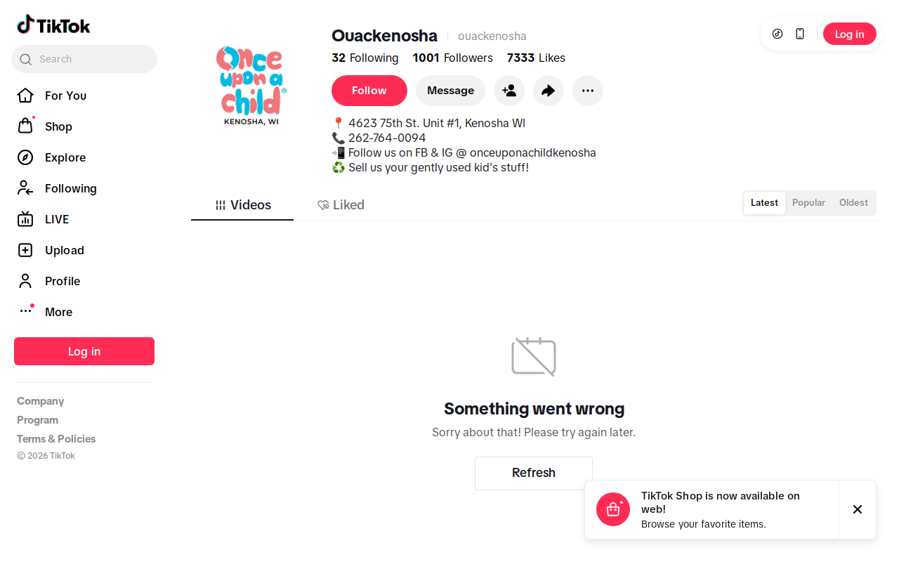 Once Upon a Child website preview