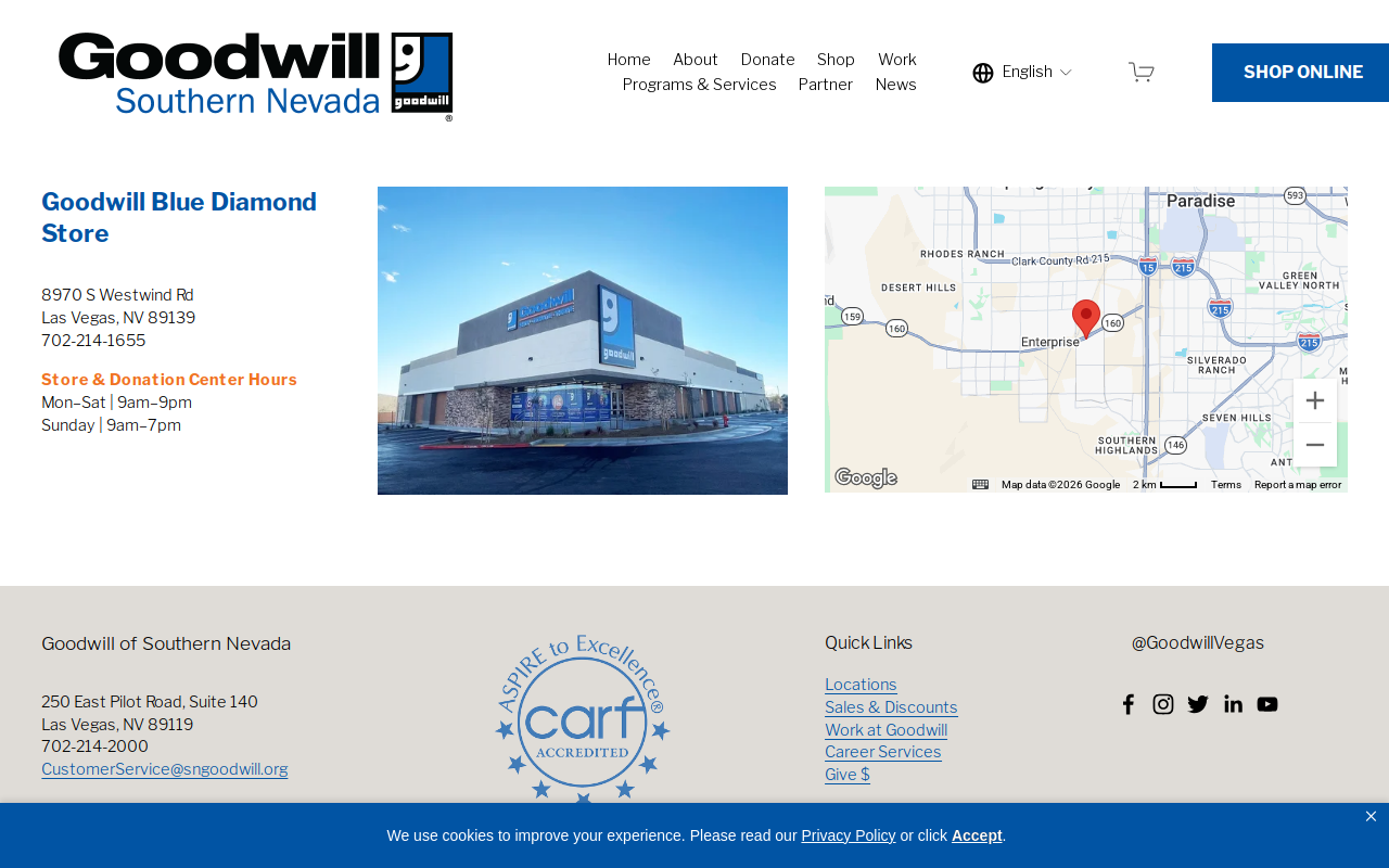 Goodwill Retail Store and Donation Center website preview