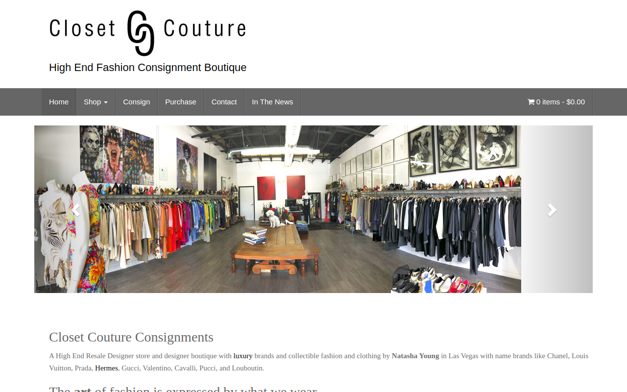 Closet Couture website preview