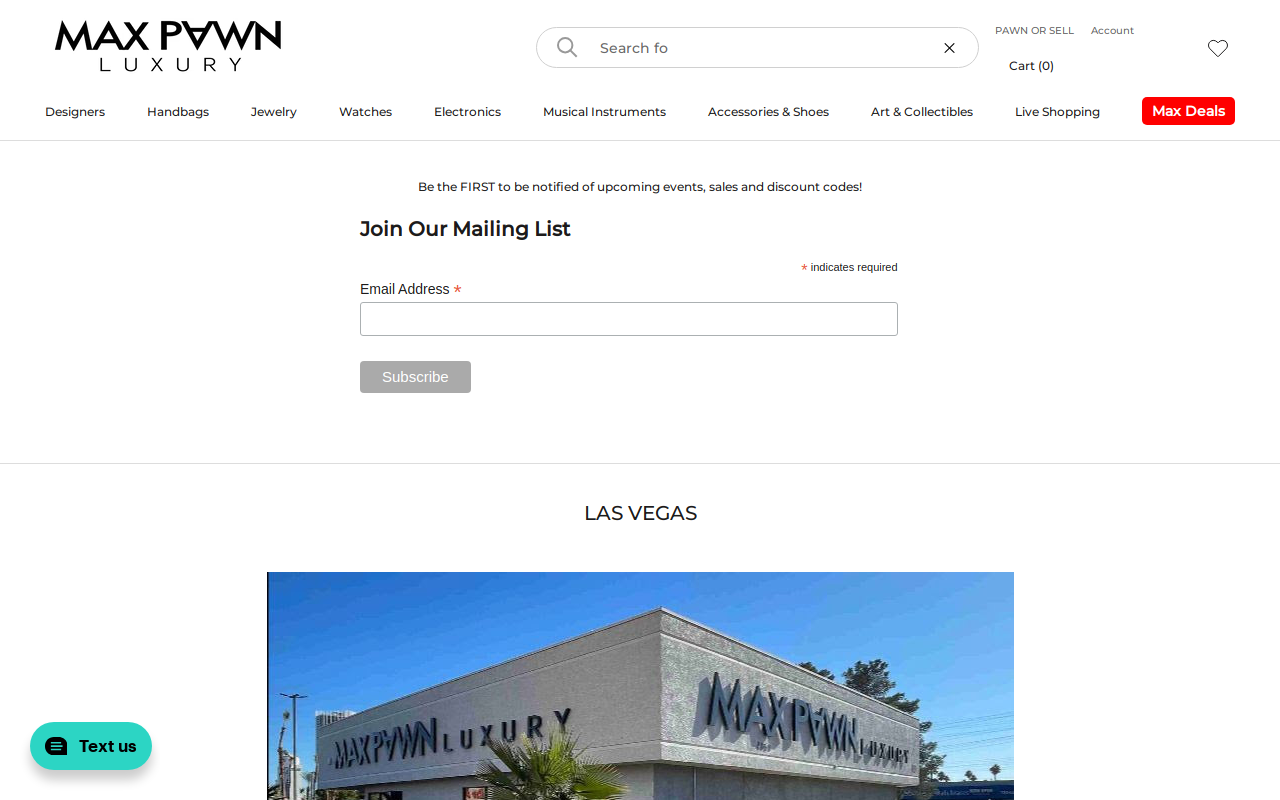 Max Pawn Luxury website preview