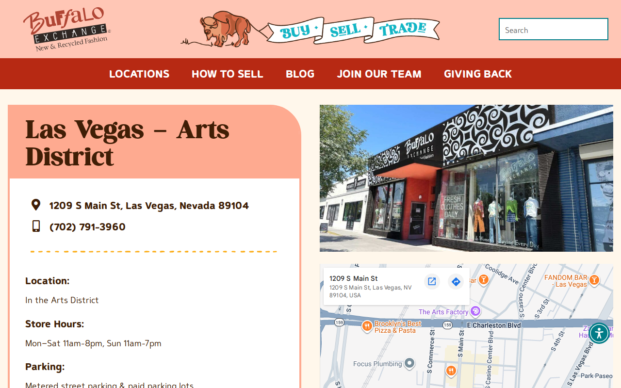 Buffalo Exchange website preview