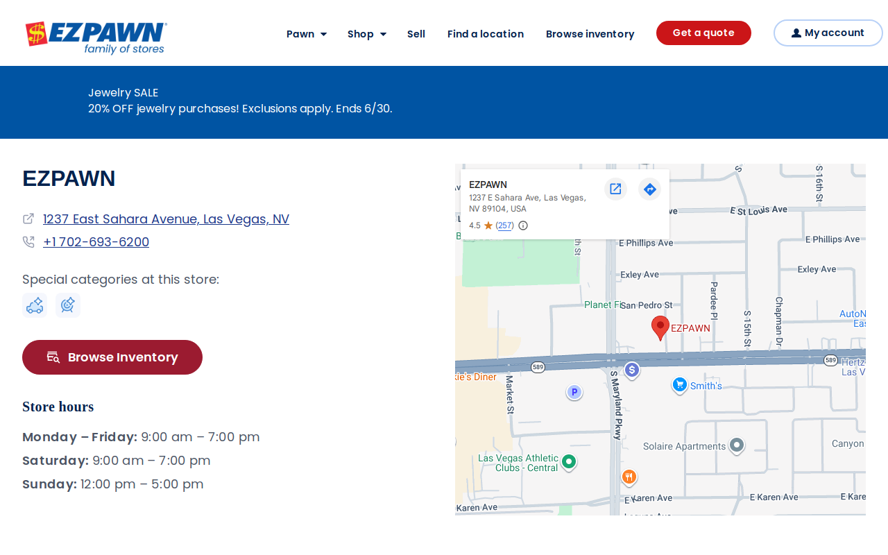 EZPAWN website preview