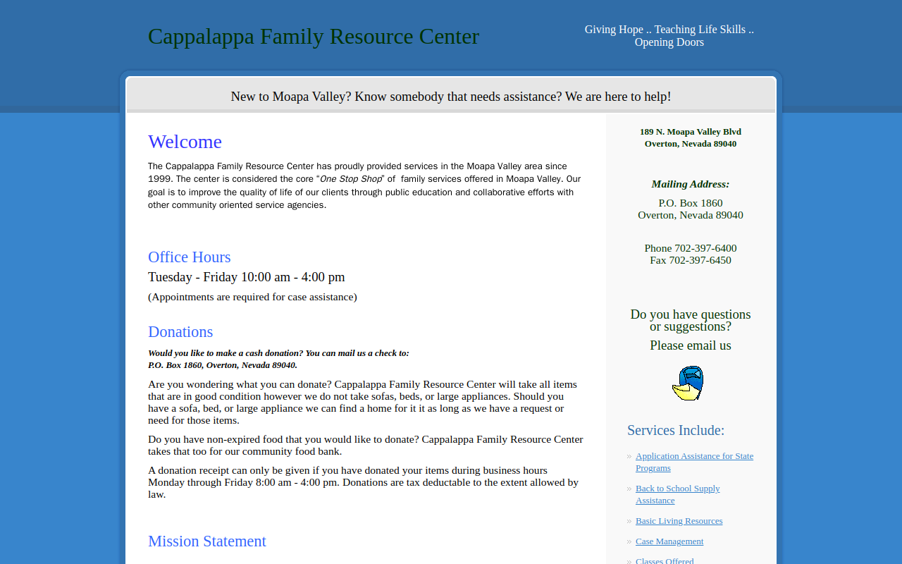 Cappalappa Thrift Store website preview
