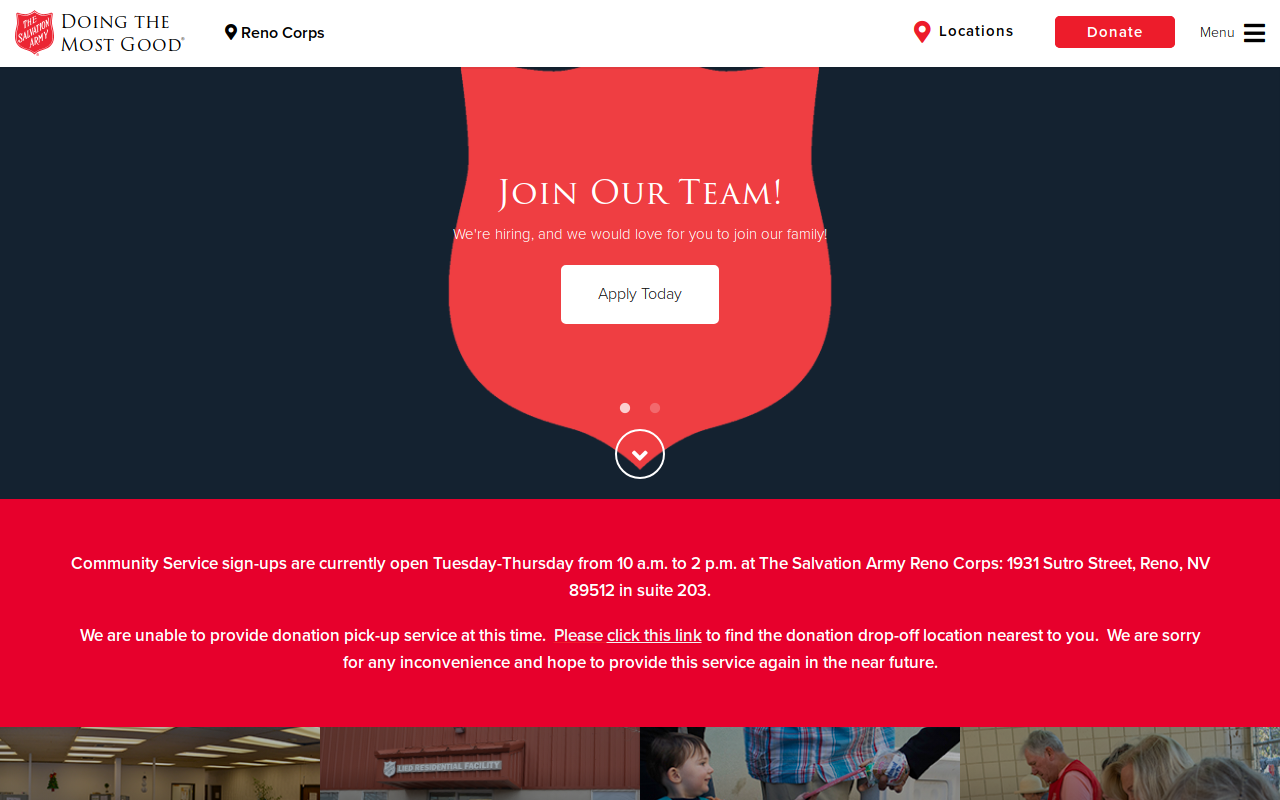 The Salvation Army Family Store & Donation Center website preview