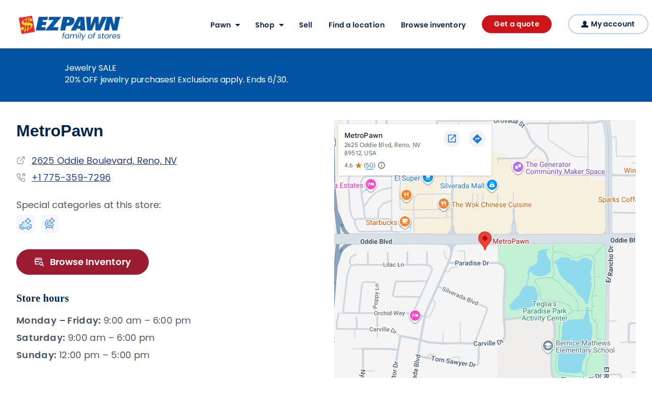 MetroPawn website preview