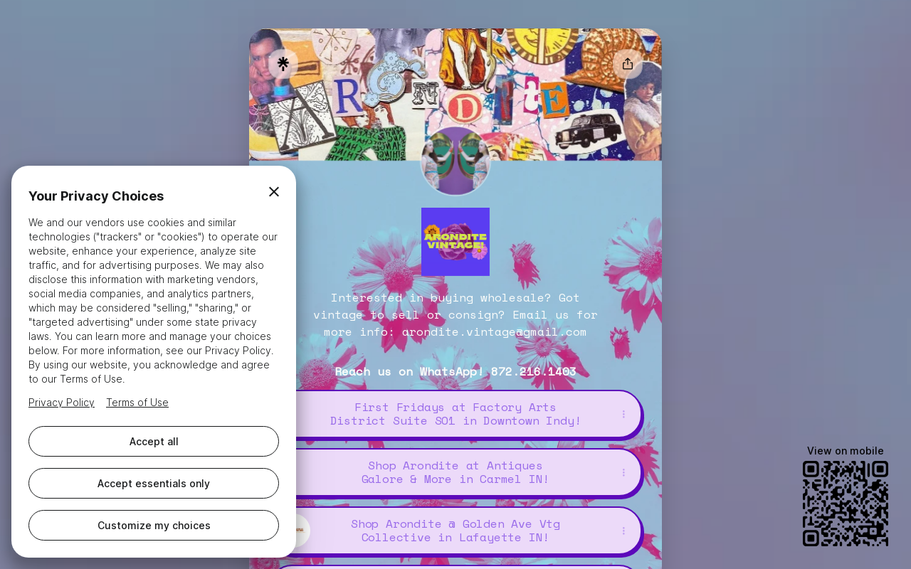 Arondite Vintage website preview