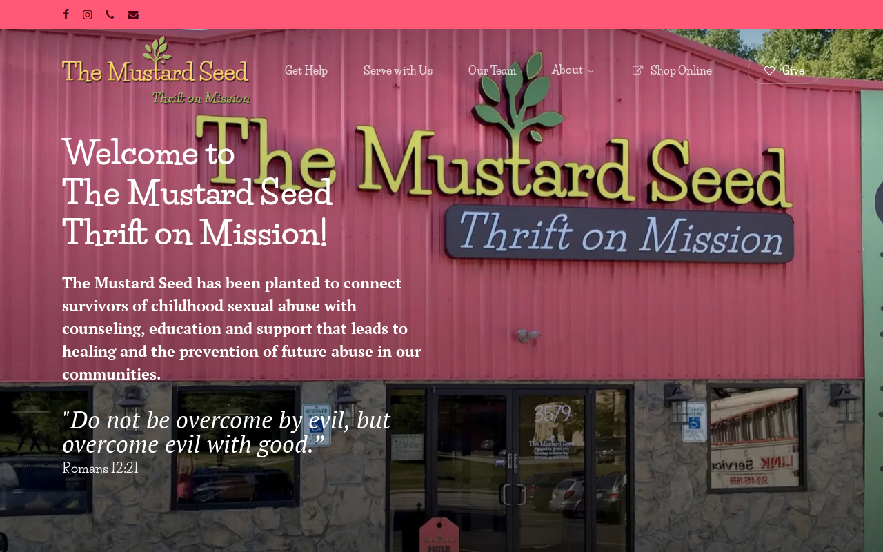 The Mustard Seed Thrift website preview