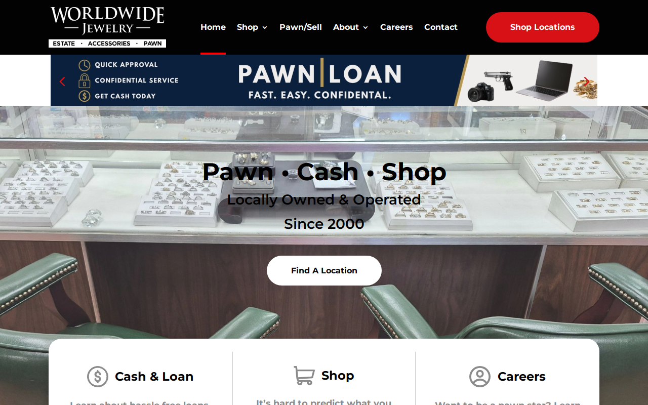 Worldwide Jewelry and Pawn website preview
