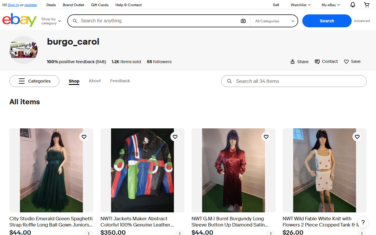 Chanchis Closet website preview