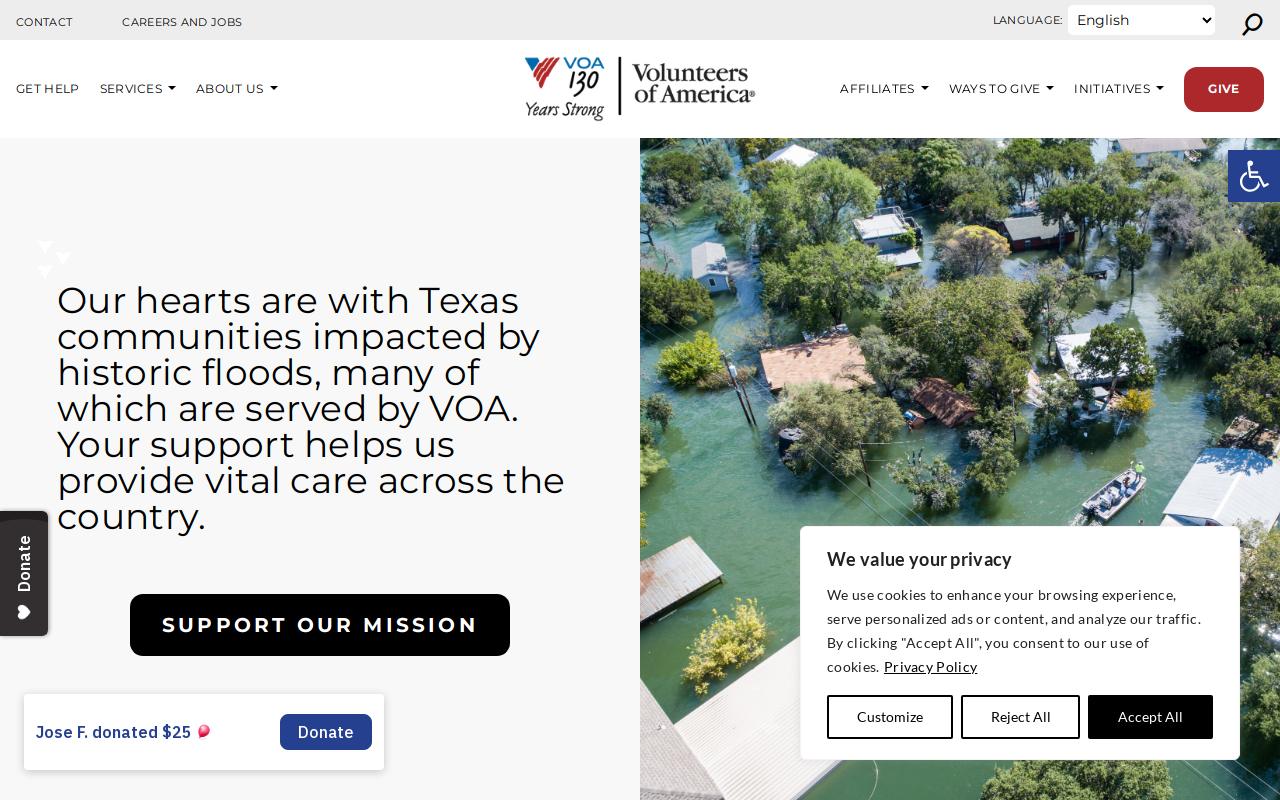 Volunteers of America Thrift Store website preview
