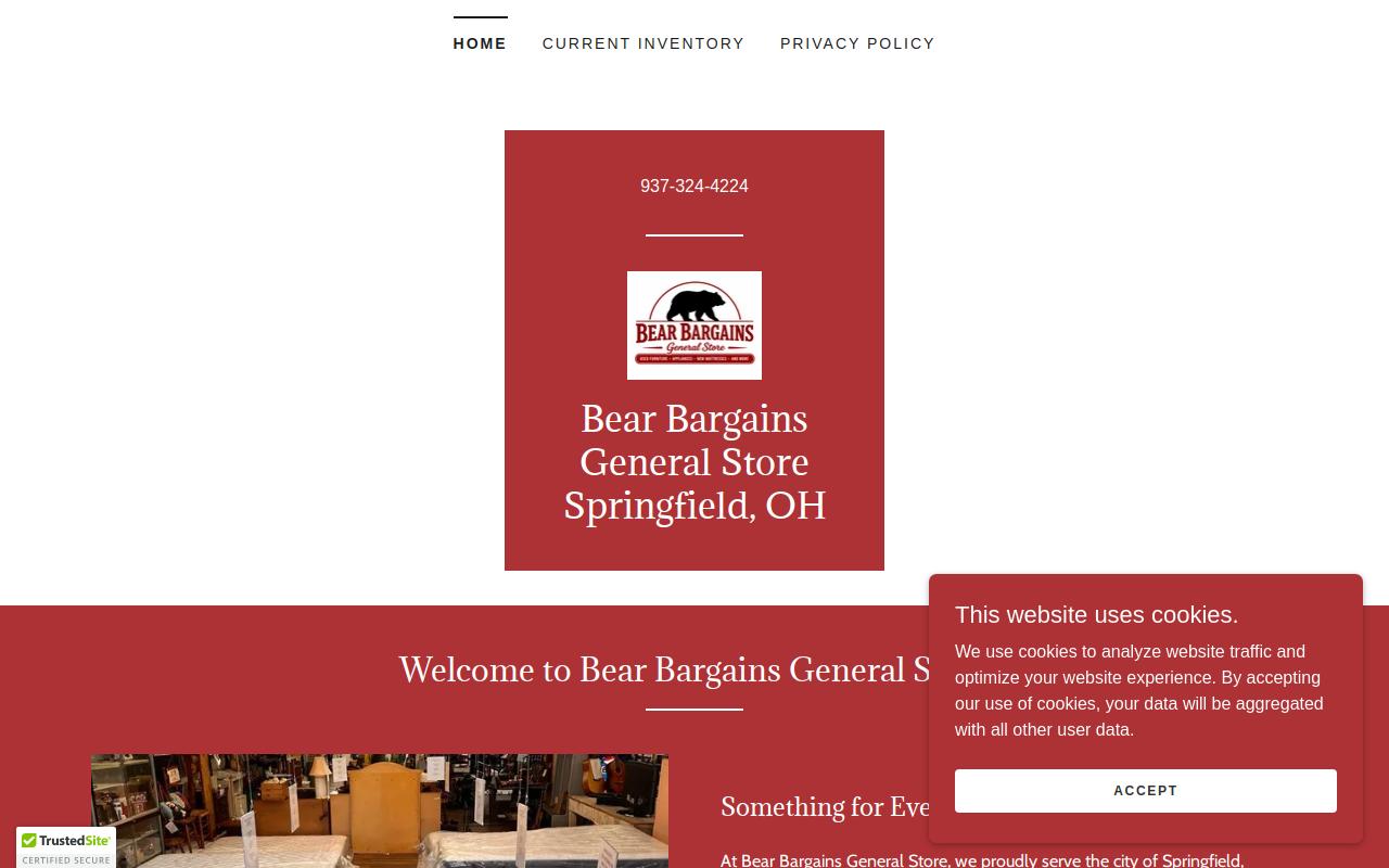 Bear Bargains General Store website preview