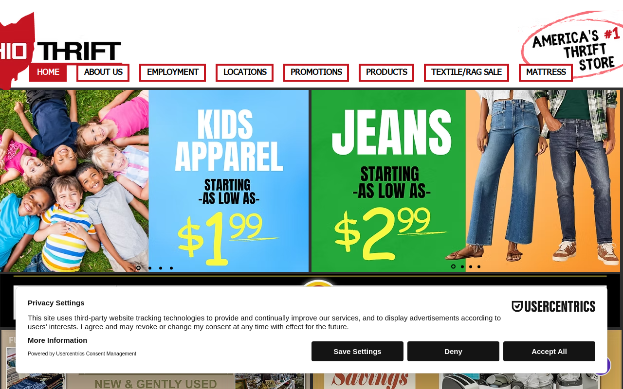 Ohio Thrift Store website preview