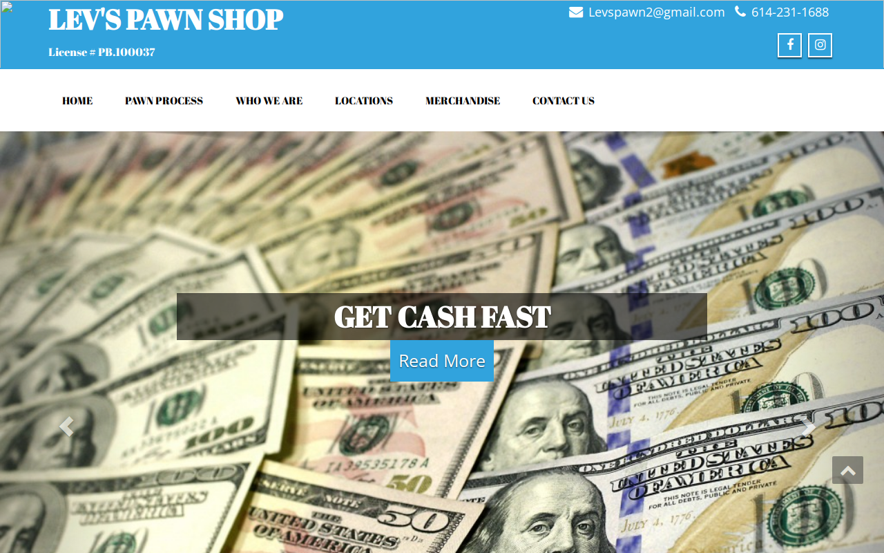 Lev's Pawn Shop website preview