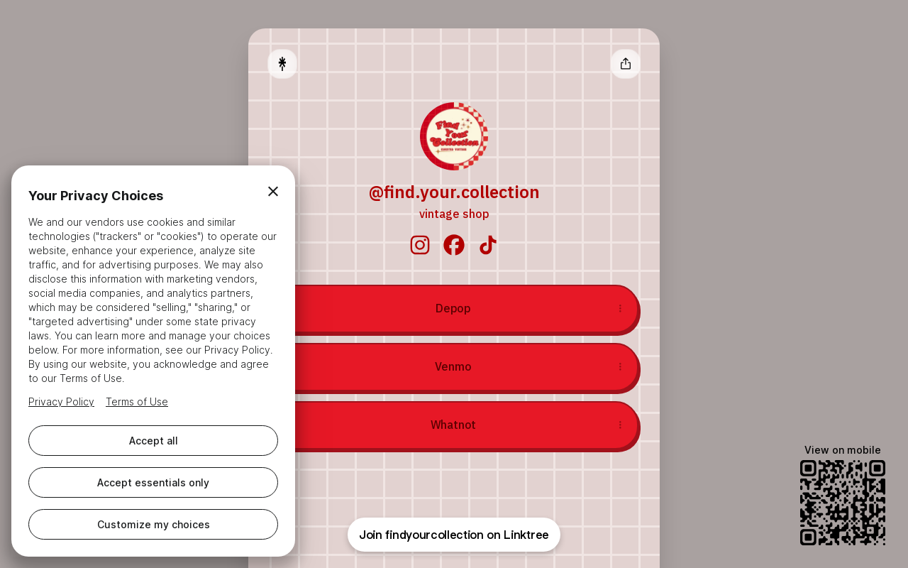 Find Your Collection website preview