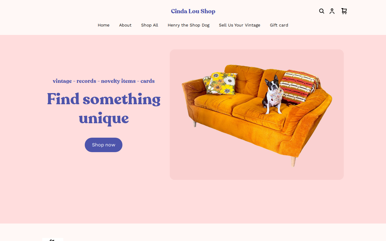 Cinda Lou Shop website preview
