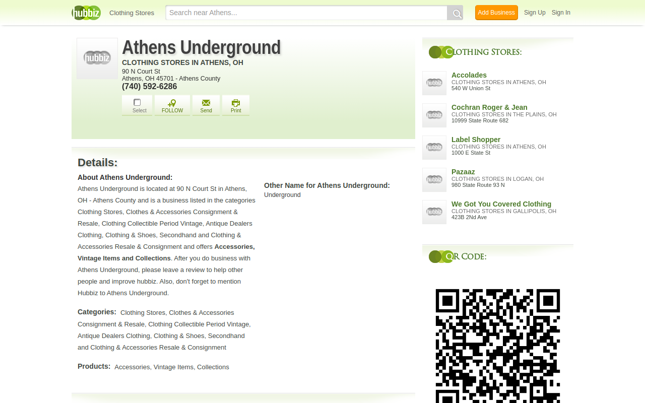 Athens Underground website preview