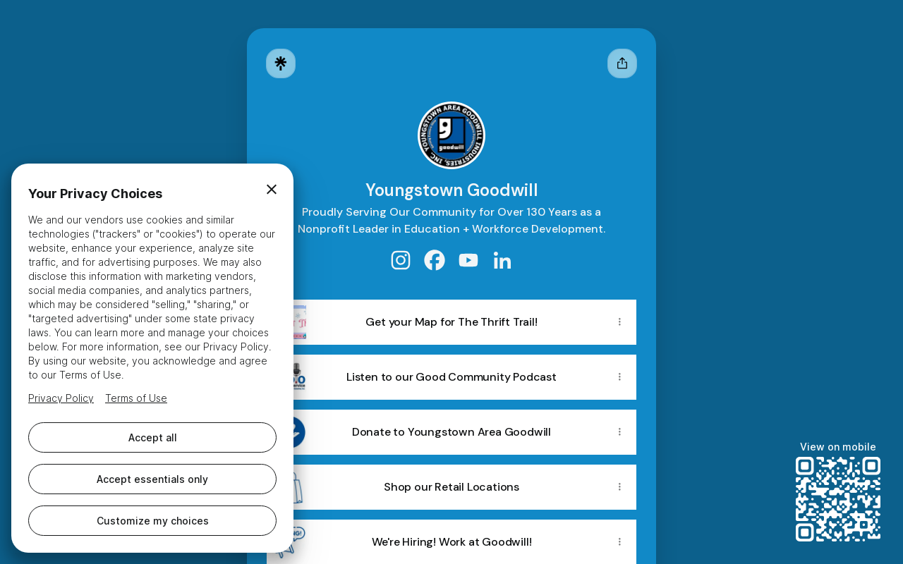 Youngstown Area Goodwill Industries, Inc. website preview