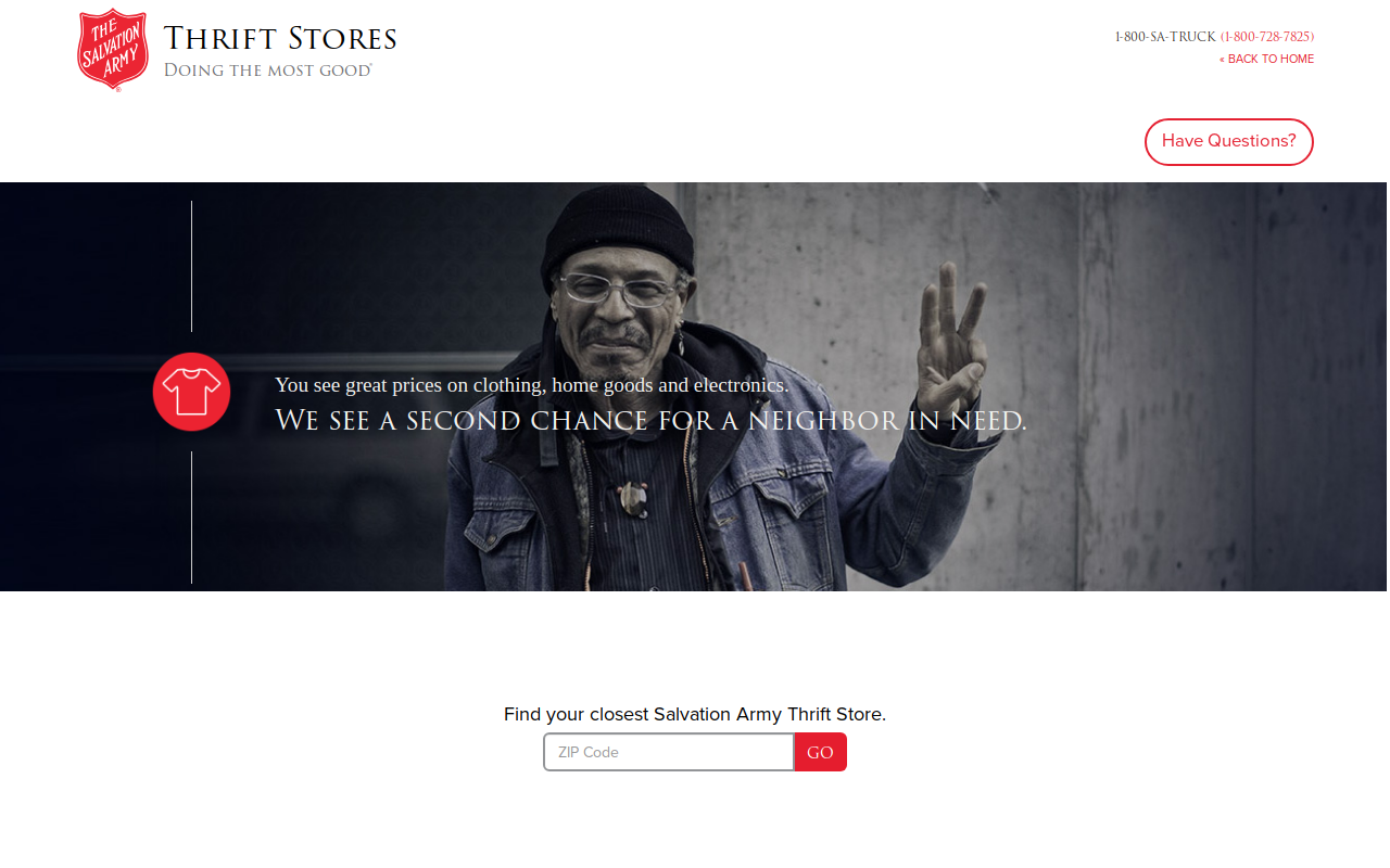 The Salvation Army Stores website preview