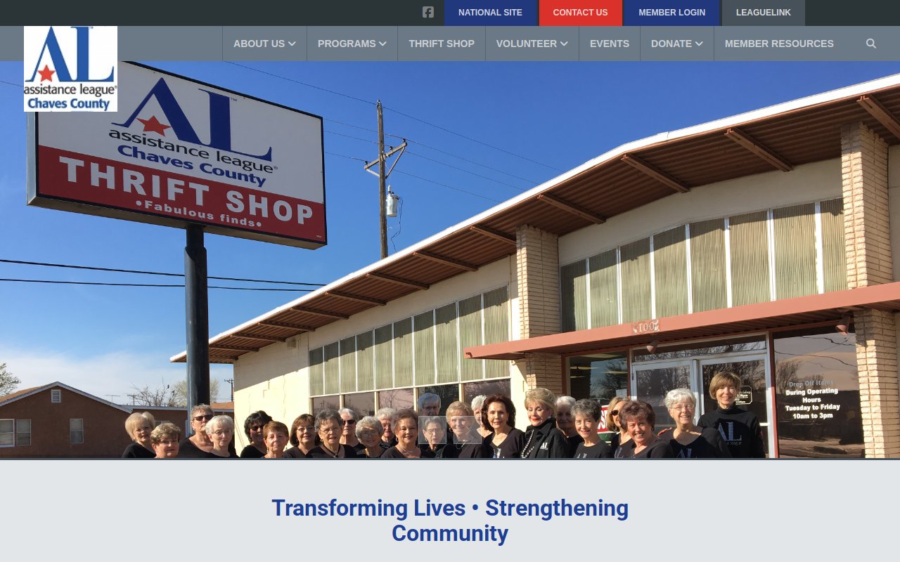 Assistance League of Chaves website preview
