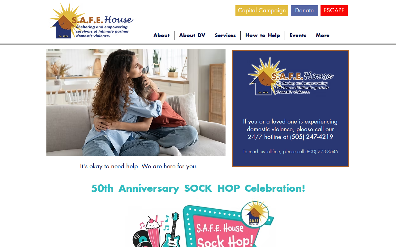S.A.F.E. House Thriftique website preview
