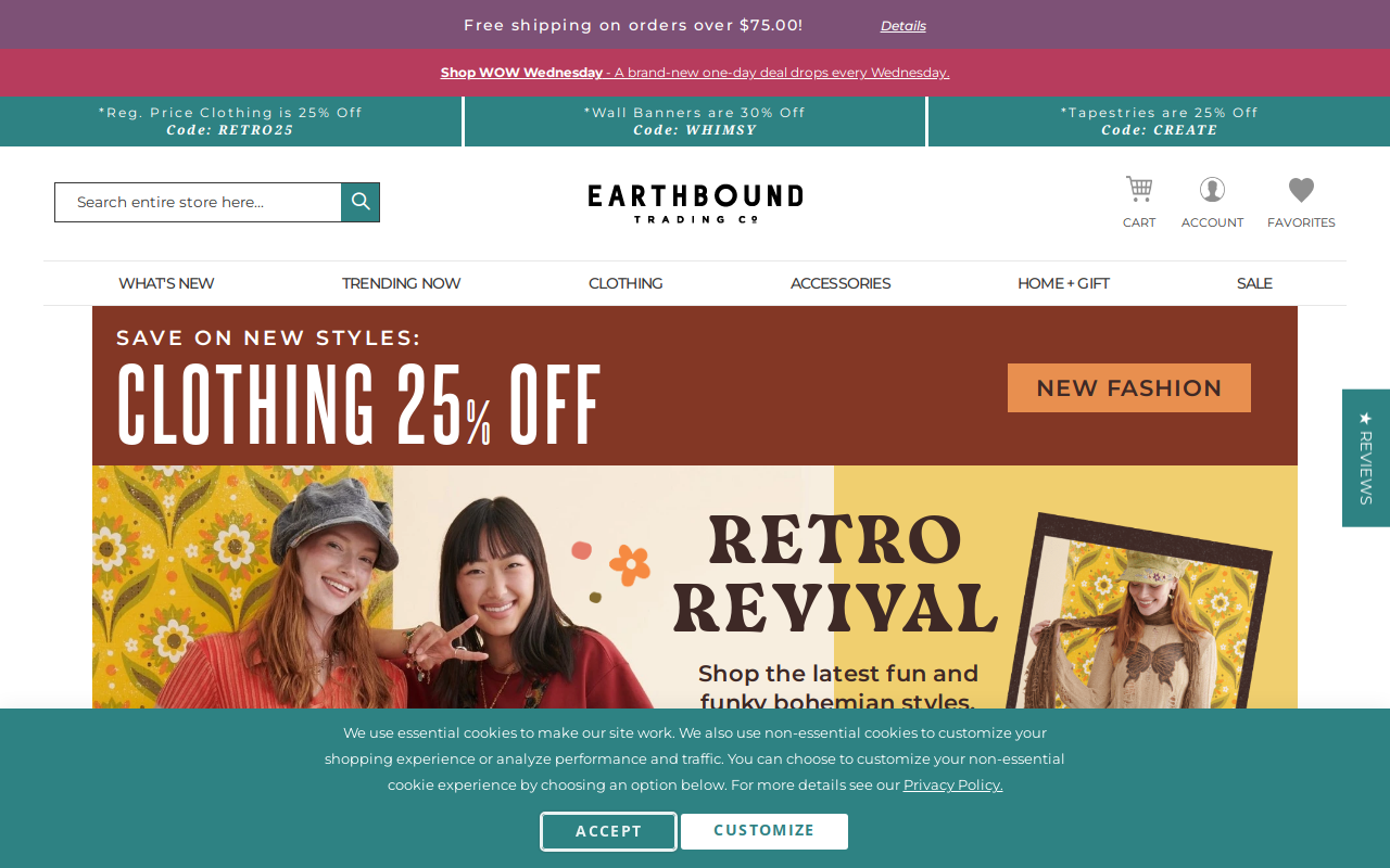 Earthbound Trading Co. website preview