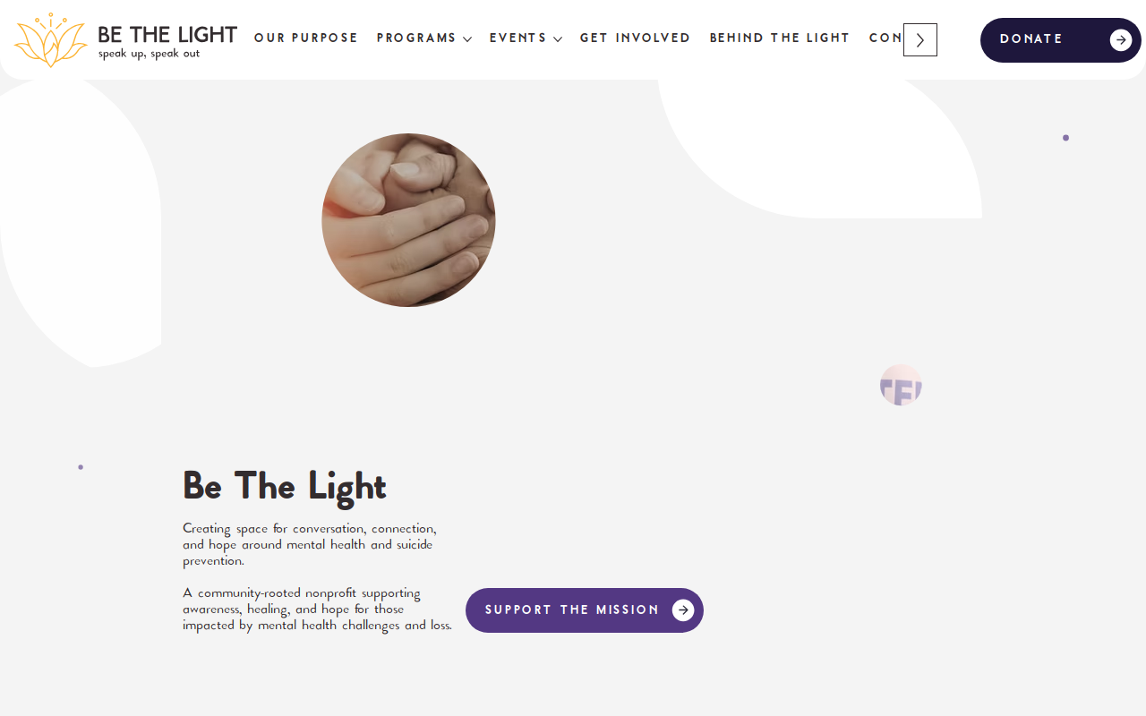 Be the Light Thrift & Gift website preview