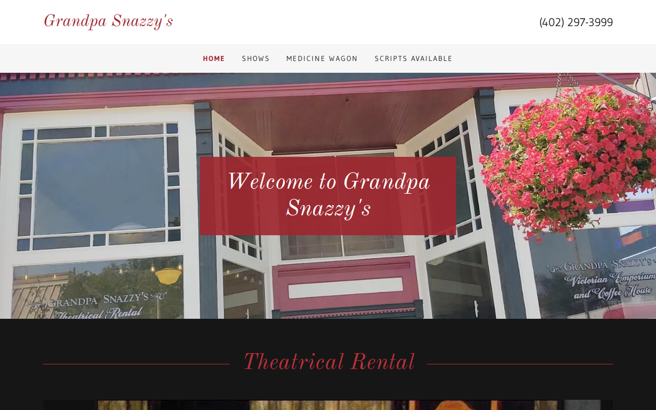 Grandpa Snazzy's website preview