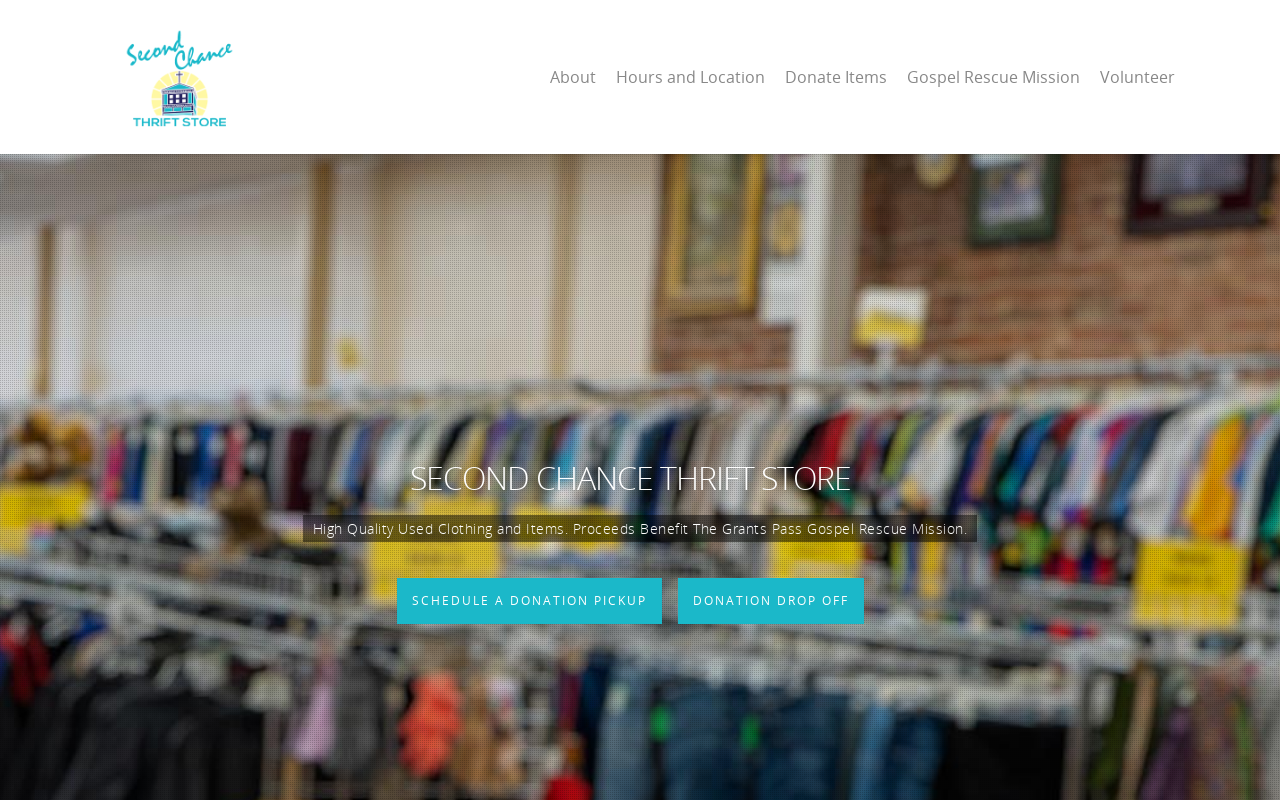 Second Chance Thrift Store website preview