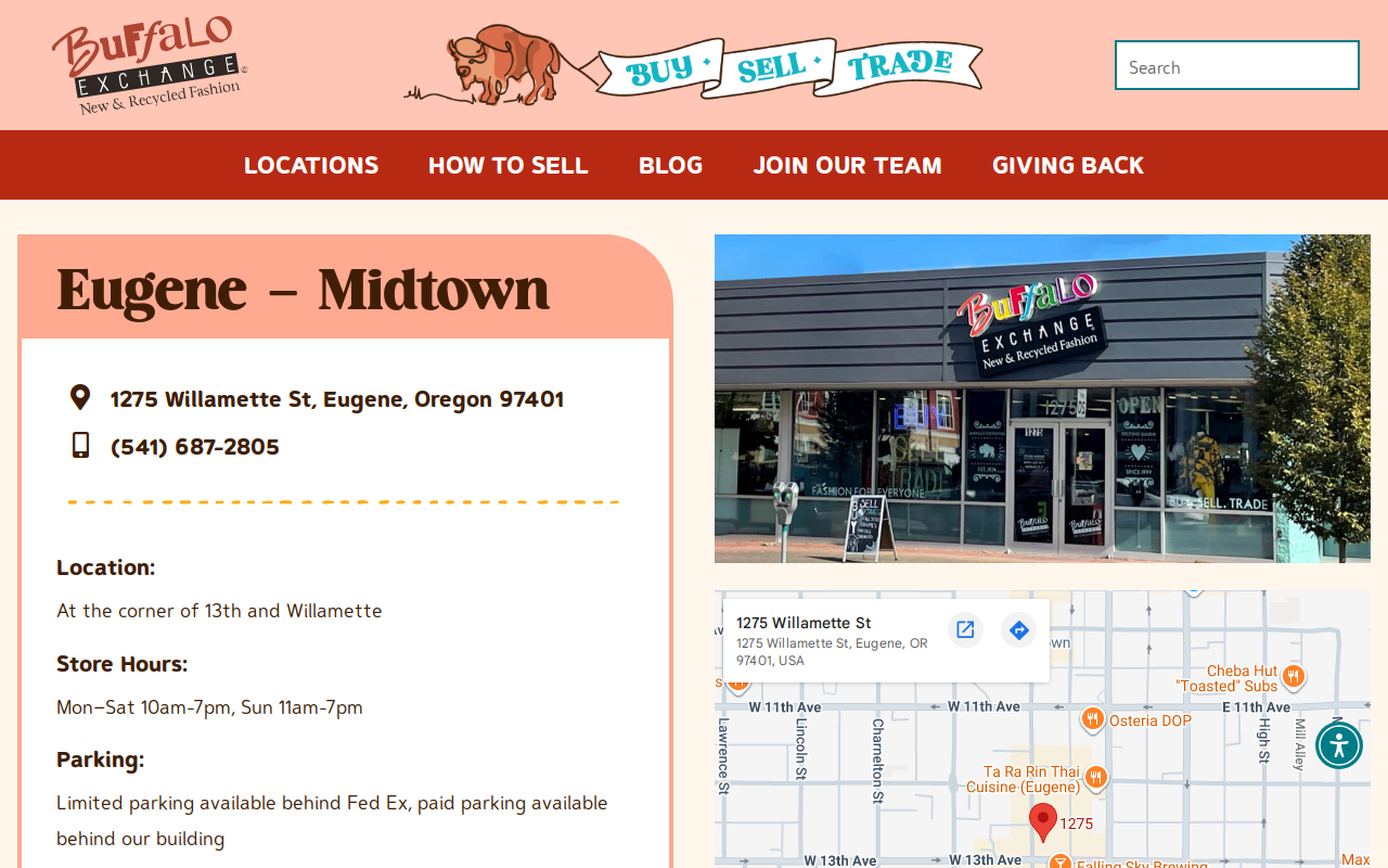 Buffalo Exchange website preview