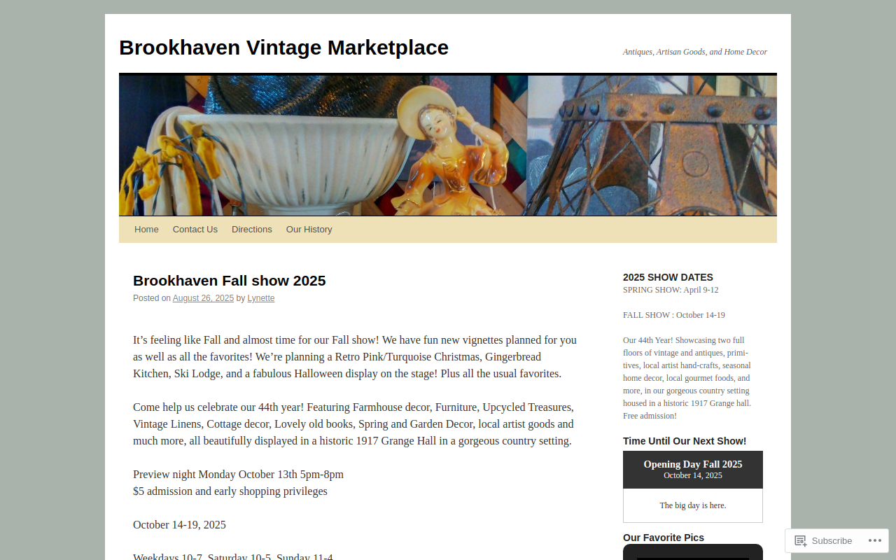 Brookhaven Vintage Marketplace website preview