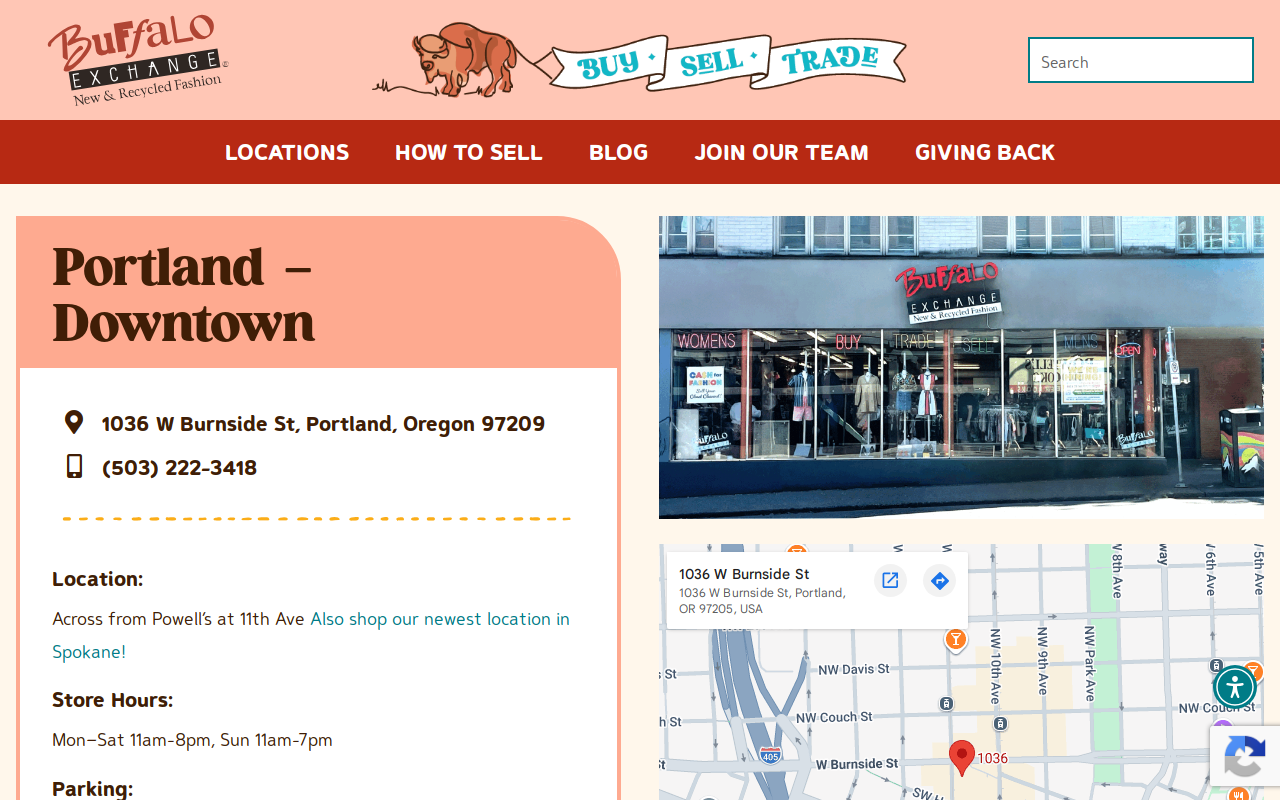 Buffalo Exchange website preview