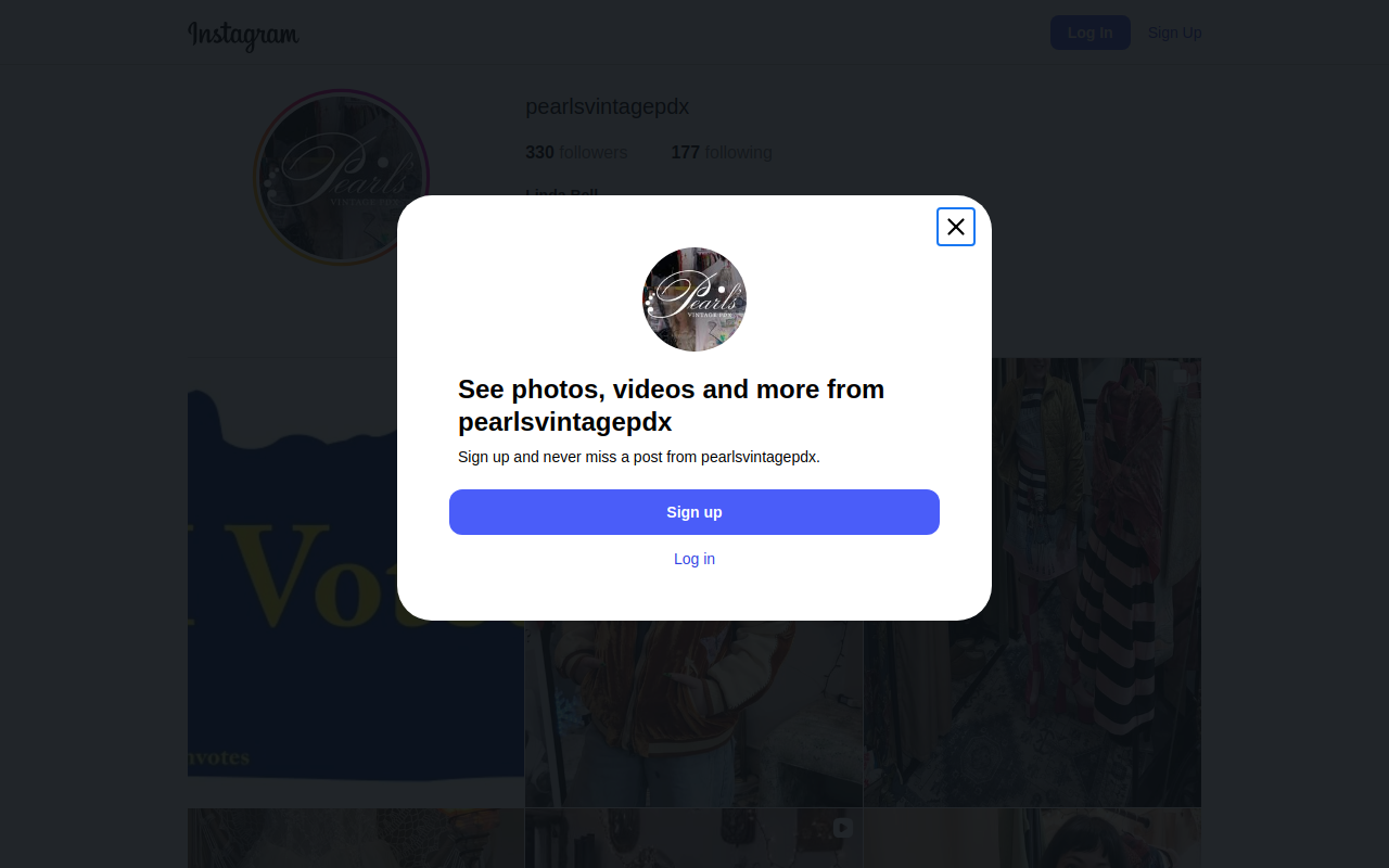 Pearls Vintage PDX website preview