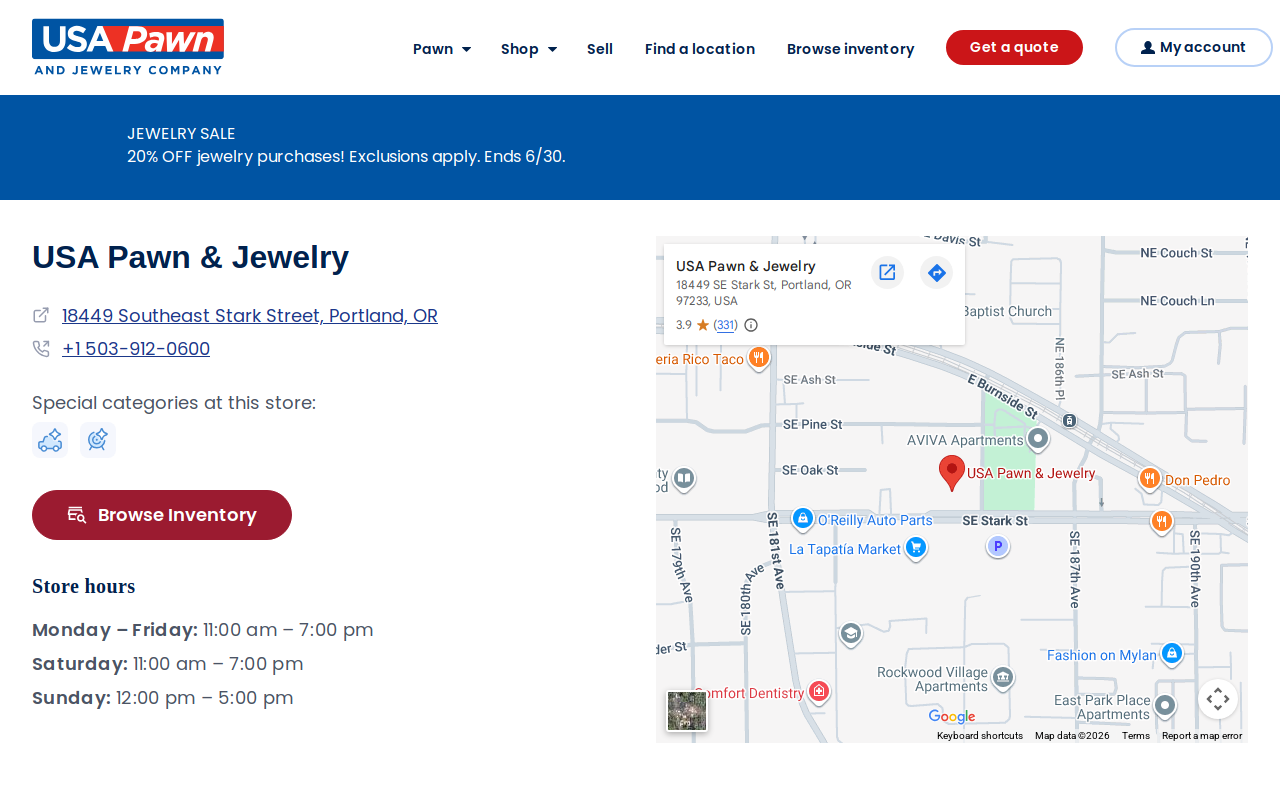 USA Pawn & Jewelry website preview