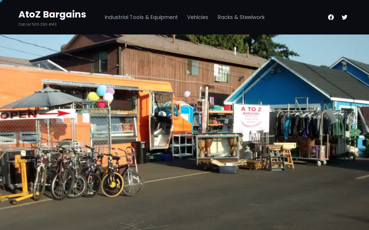 A to Z Bargains website preview