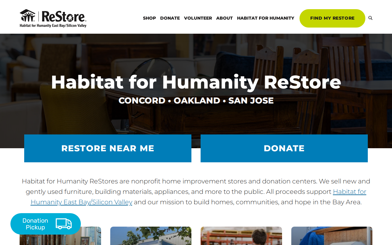 Habitat for Humanity ReStore website preview